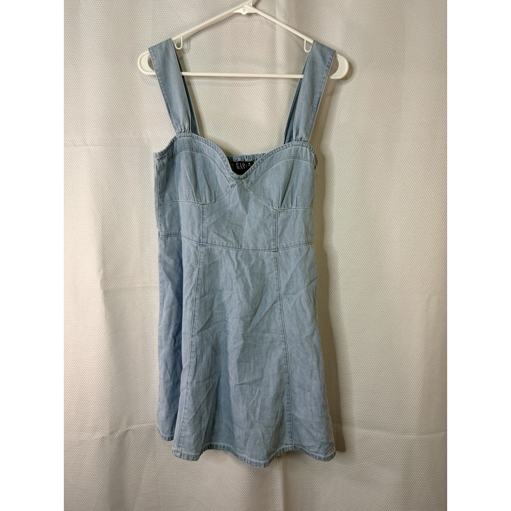 Gap Sweetheart Blue Denim Mini Dress Women's Medium